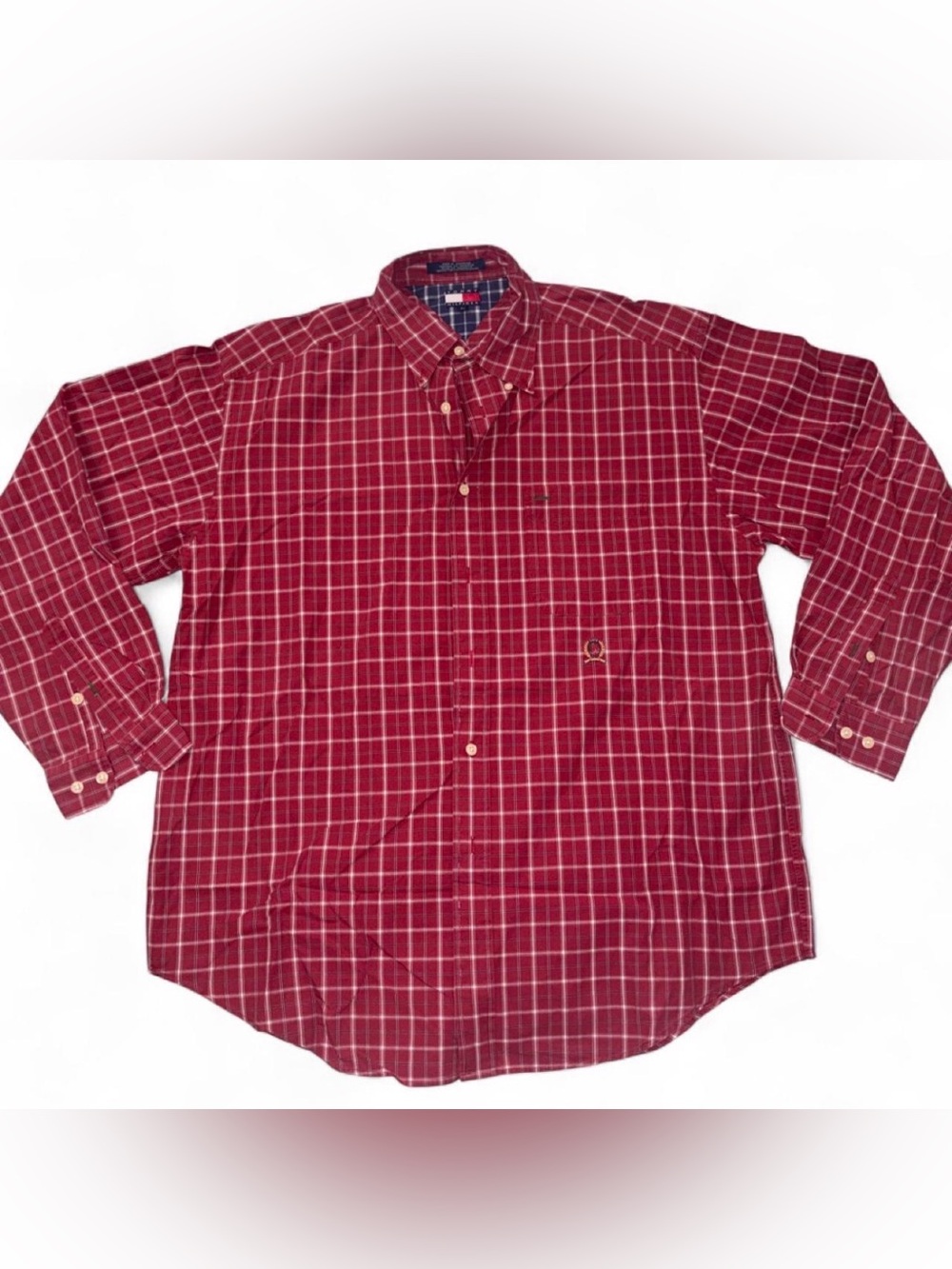 Vintage Tommy Hilfiger Red Plaid Button-Down Shirt